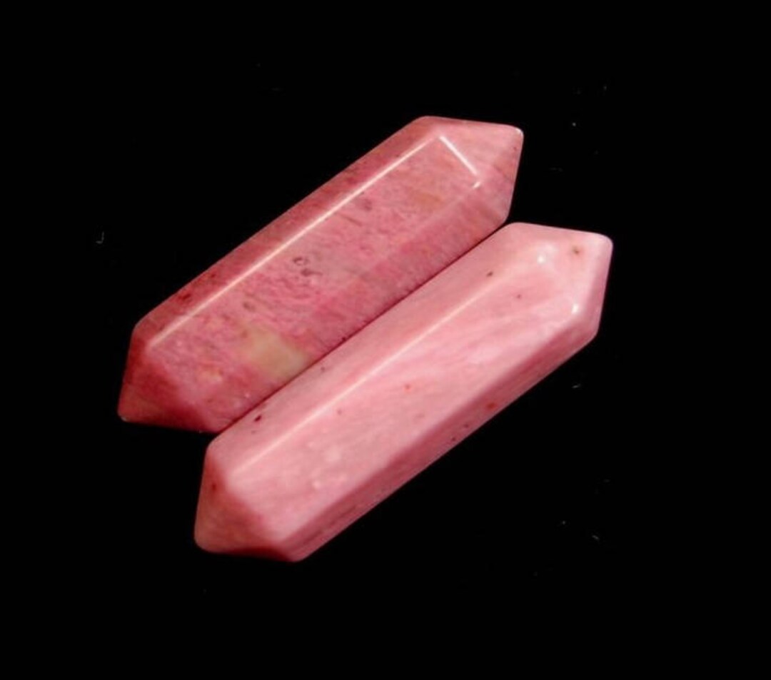 Natural Pink Rhodonite Hexagonal Wand, Crystal, Double Terminated ...