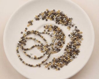 Cuentas de engarce, plata, oro, peltre, bronce, cobre, cuentas sueltas para bisutería, para abalorios, fabricación de joyas, lote de m&m para fiestas.
