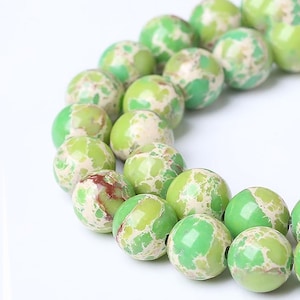 Sea Sediment Green Jasper Beads, stone Spacer Round Beads, Full Strand  4mm 6mm 8mm 10mm 12mm