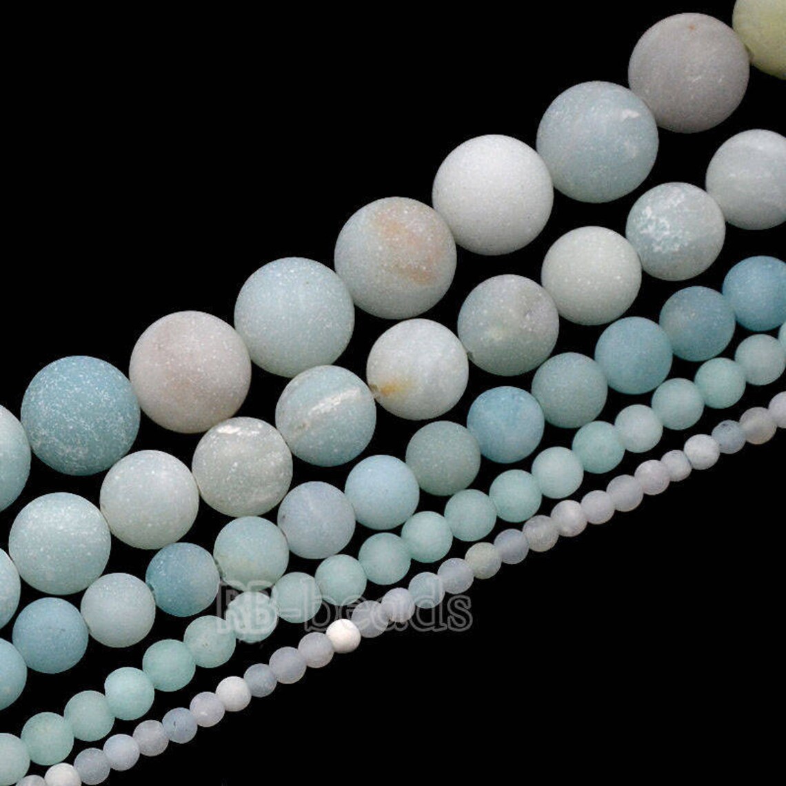 Frosted Matte Blue Amazonite Beads Gemstone Beads Round Etsy