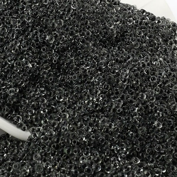 Transparent Black Lined Miyuki Delica Seed Beads, 2mm small Austria glass round, Clear beads, 1000pcs