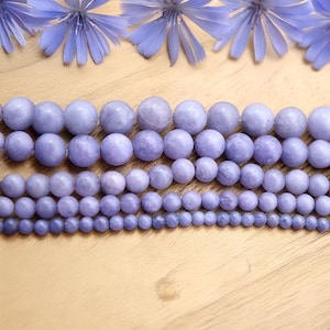 Purple Angelite Gemstone Beads, 6-10mm Smooth Round Violet for Jewelry Making, Natural Stone for  Handcraft and  Supplies
