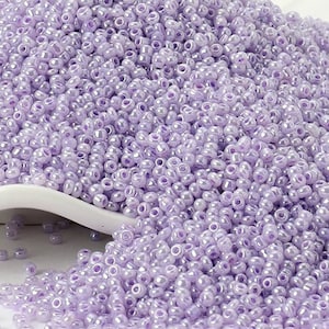 Perline di perle viola, piccole perle rotonde in vetro da 2 mm 12/0, 1000 pezzi