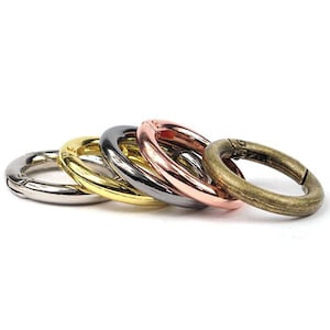 Feder O-Ring Schnallen Clips Karabiner Geldbörsen Handtaschen Runde Push Abzug Karabinerhaken, 5Stk