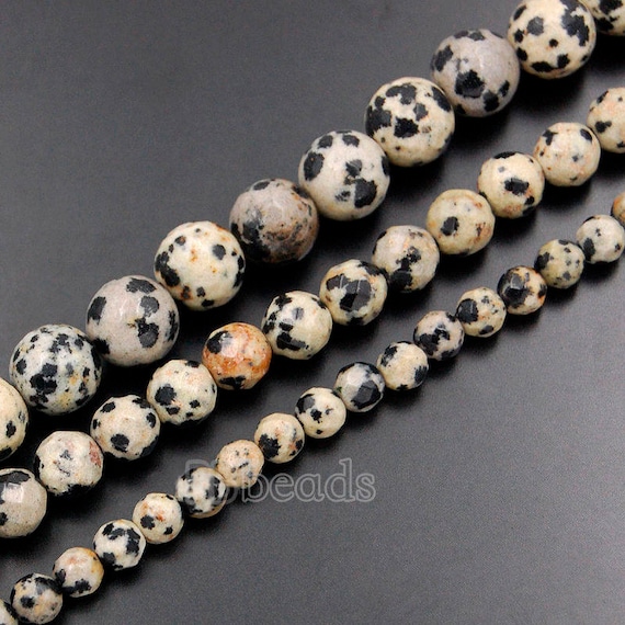 New Natural Stone Round Dalmatian Dalmation Stone Beads For Jewelry Making 15/"