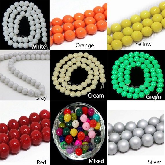 Pearl Glass Round 4mm/6mm/8mm/10mm/12mm/14mm/16mm Loose Beads for Jewelry  Making