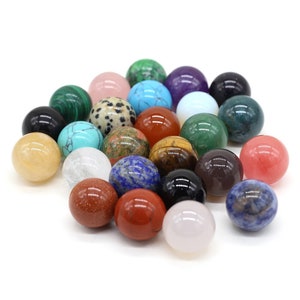 Mini Gemstone Sphere, 16mm Polished Decorative Stone, Natural Jasper Agate Onyx Aventurine Quartz