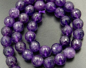 Purple Amethyst Spacer Beads - Faceted - Sizes 4mm to 12mm - Real Semi-Precious Loose Beads for Jewelry Making - 16 Inch Strand