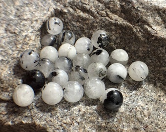 Perles de quartz de tourmaline, perles de pierres précieuses en gros, perles rondes de bijoux en pierre naturelle, 4mm 6mm 8mm 10mm 12mm 5-200pcs