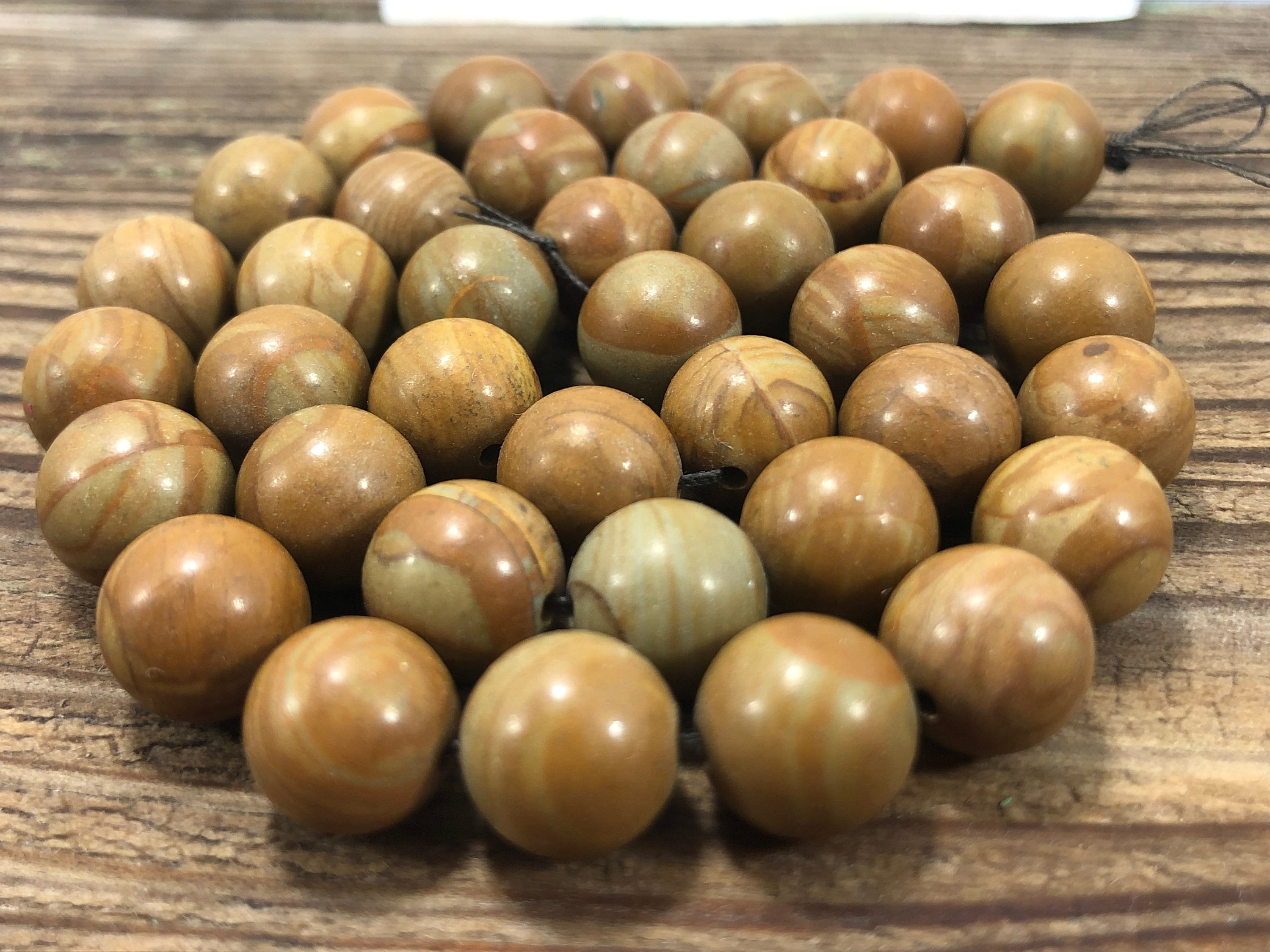 Natural Wood Grain Jasper Brown Beads Gem 4mm 6mm 8mm 10mm Etsy