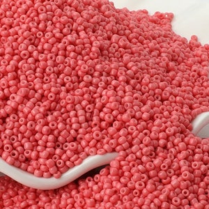 Perline di semi opache di corallo rosa, piccole perle rotonde in vetro da 2 mm 12/0, 1000 pezzi