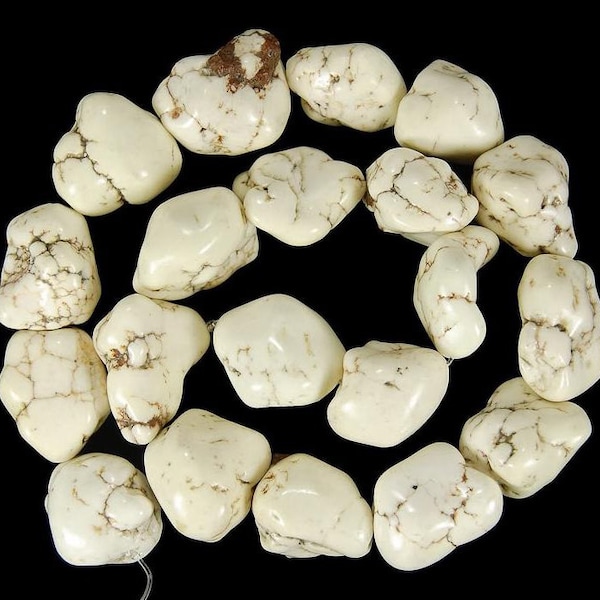 White howlite nugget Turquoise Freeformed Gemstone, 8x12mm 13x18mm 10x14mm Natural Stone Jewelry Beading beads, 16'' strand