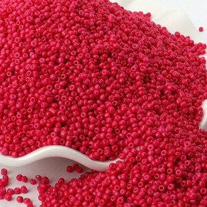 Perline di semi rosa scuro opaco, piccole perle rotonde in vetro da 2 mm 12/0, 1000 pezzi