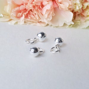 925 Sterling Silver Small Jingle Bell Pendant Charm, Open Jump Ring Charm, Necklace Spacer Bead Charms, Pendant Jewelry Making Supplies