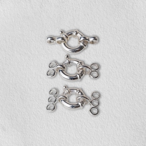 925 Silber Layered Halskette Federringverschluss, für 1, 2 oder 3 Strang, mit Zwischenringe, 1 Stück