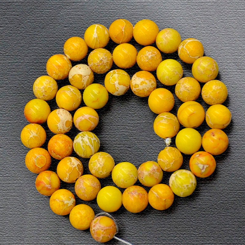 Emperor Sea Sediment Yellow Jasper Beads, Yellow Stone Beads