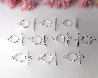 Chiusura a scatto in argento sterling 925 per collana, bracciale - 11 mm, 12 mm o 21 mm