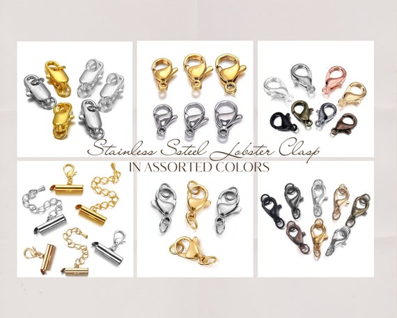 Stainless Steel Lobster Clasp, Gold Plated, Copper Oversized Claw