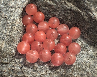 Cherry Quartz beads, Wholesale Gemstone Beads, Round Natural Stone Jewelry Beads, 4mm 6mm 8mm 10mm 12mm 5-200pcs