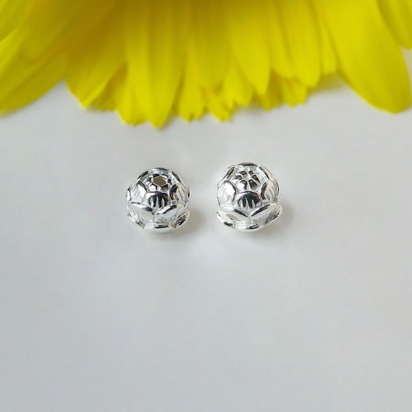 925 Sterling Silver Hole-Above & Hole-Side Beads for Unique Jewelry Creations,  Lotus Beads