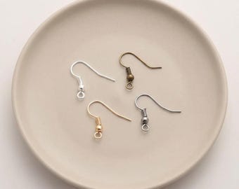 20x17mm Earring Findings Ear Clasps Hooks Fitting (200/100pcs), Iron Hook Ear wire Jewelry Supplies