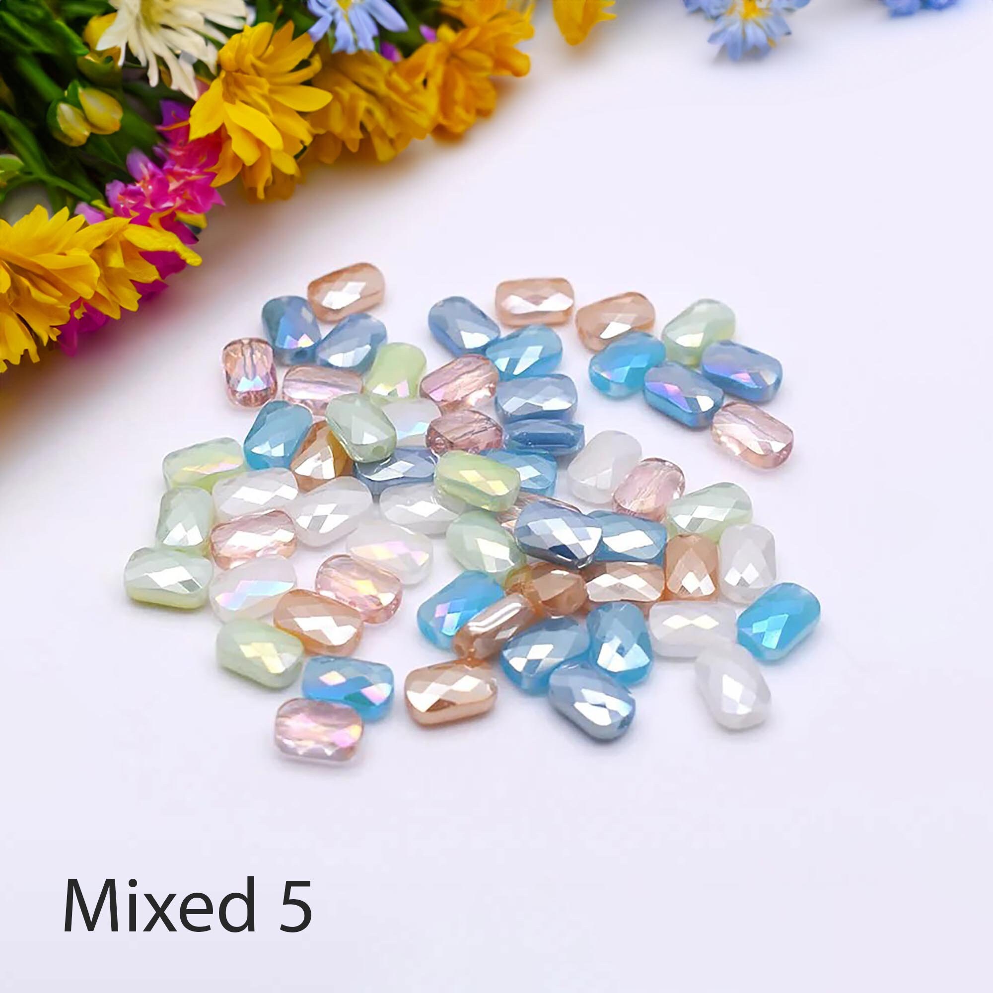 Lot De Perles Vintage En Verre Blanc Mat - Forme Rectangle - Environ 100 Pièces - Occasion