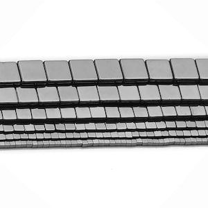Perline di ematite nera, quadrate, cubiche, 2 mm, 3 mm, 4 mm, 6 mm, 8 mm, 10 mm, perline di pietre preziose, creazione di gioielli e perline