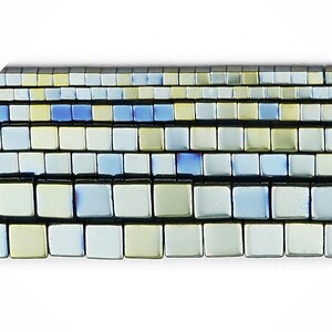 Green  Hematite Square Cube Metallic Beads, Gemstone loeese Beads, 2mm 3mm 4mm, Jewery making and beading 16&#39;&#39; strand