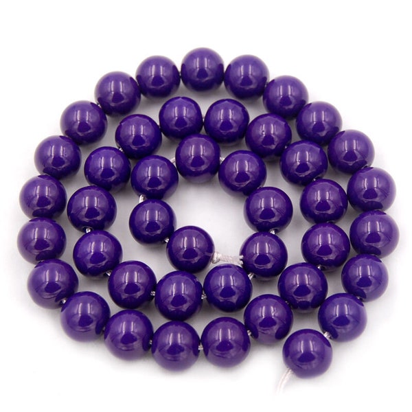 Purple Coated Czech Glass Pearl Smooth Round Beads, 4mm 6mm 8mm 10mm 12mm 14mm 16mm Opaqu loose beads, jewelry making and beading 16'' str