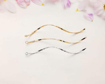 S-Shaped Spiral Charms, 14/18K Gold Color Plated Brass Curved Long Pendants for Earring Dangle Findings and DIY Jewelry Making