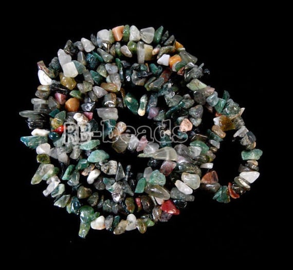 Natural Indian Agate Chip Beads Smooth Gemstone Spacer Beads Etsy