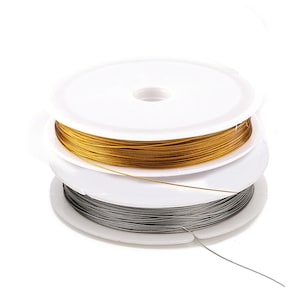 Filo metallico in acciaio inossidabile resistente e resistente all'ossidazione, corda, artigianato, perline, creazione di gioielli 0,3 0,45 0,5 0,6 0,7 0,8 1,0