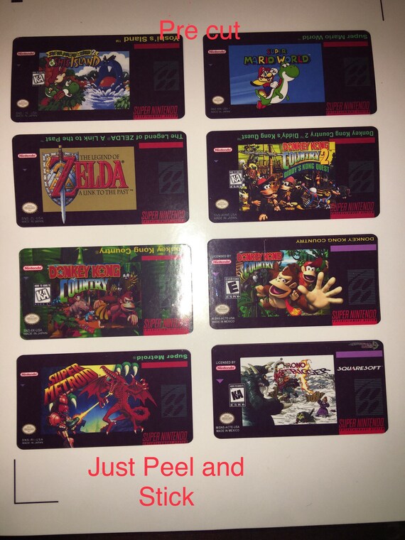 Nintendo SNES cartridges sticker. Super Nintendo labels snes | Etsy