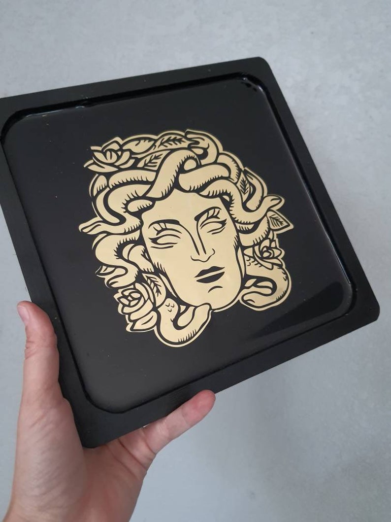 Medusa Customizable Rolling Tray Made to Order Custom Weed Tray Weed Gift Pothead Stoner Gifts Wood Tray