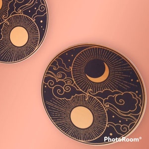 Yin Yang Sun and Moon Stickers