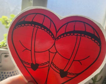 Pegatina de vinilo con forma de corazón para el trasero