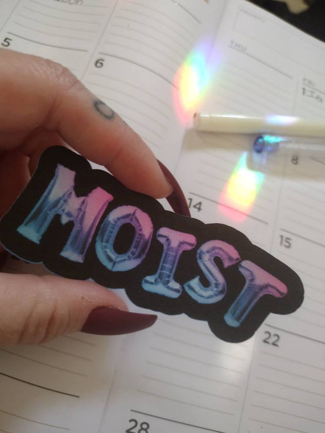 Moist Sticker in Balloon Font - Etsy Australia