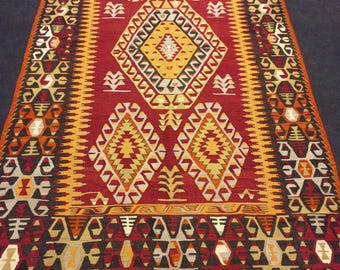 Alfombra Cal Kilim, alfombra tribal, alfombra Kilim turca, alfombra Kilim de decoración del hogar, alfombra Kilim vintage, 5,5 "x10,6" pies, 170 x 323 cm, alfombra Kilim antigua, alfombra de Turquía, alfombra de lana