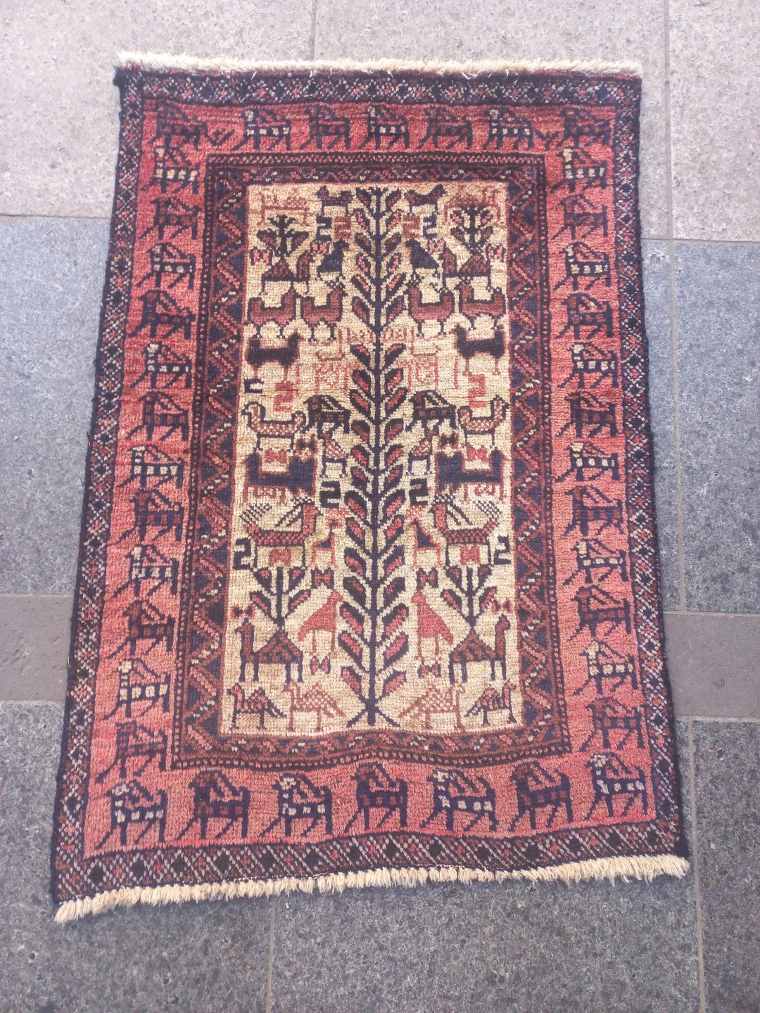 Rare Antique Baluch Rug Small Carpet Rug Handmade Etsy