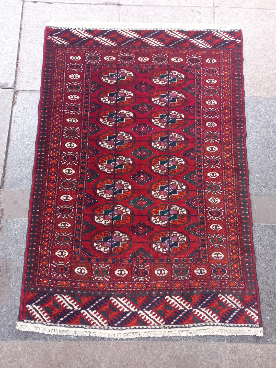 Bukhara Rug,turkoman Rug,2,6x3,8feet,82x118cm,silky Wool Rug,triabl Rug ...