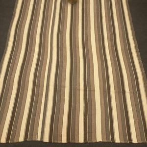 Goat Hair Striped Pattern Kilim Rug,5&#39;6&quot;x7&#39;3&quot;ft,Brown Kilim Rug,Natural Rug,Handwoven  Decorative Rug,Turkish Kilim Rug,Vintage Kilim Rug
