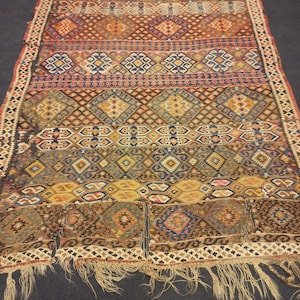 Antique Kurdish Kilim Rug,Farm House Decor Kilim,5,7&quot;x8&quot;ft,176x245cm,Antique Kilim,Fragment Kilim Rug,Area  Antique Kilim,Wall Art Kilim
