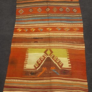 Antique Fragmen Turkish  Kilim Rug, 3&quot;x5&#39;1&quot;ft,96x157cm,Antique Kilim,Fragment Kilim Rug,Area  Antique Kilim Rug,Wall Tapestry Kilim Rug