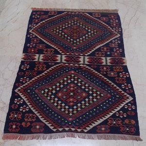 Decorative kilim rug,handmade rug,colorful rug,tribal kilim rug,vintage kilim rug,area rug,ethnic kilim,bohemian rug,2,2&quot;x3,&quot; feet,67x90cm