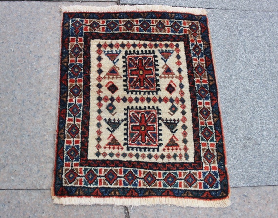 ラグ・カーペット kurdi mini rug Handmade Kurdish Mini Rug: Vintage Tribal Decor (13x16 Inches) - Etsy