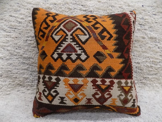 kilim pillow,16x16,decorative pillow,turkish,vintage,handwoven pillow,home living,home decor,throw pillow,accent pillow,bohemian pillow