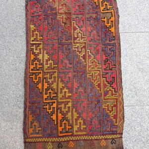 Turkish Kara Pınar Yastık Rug,Small Embroidered Rug 21&quot;x36&quot;inches,52X91cm,Vintage Kilim Rug,Tribal Rug,Handmade Rug,Old Kilim Rug,Wool Rug