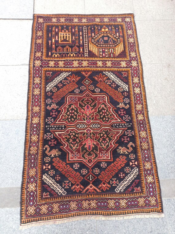 143×92cm トライバルラグ バルーチ族 ヴィンテージラグ ペルシャン