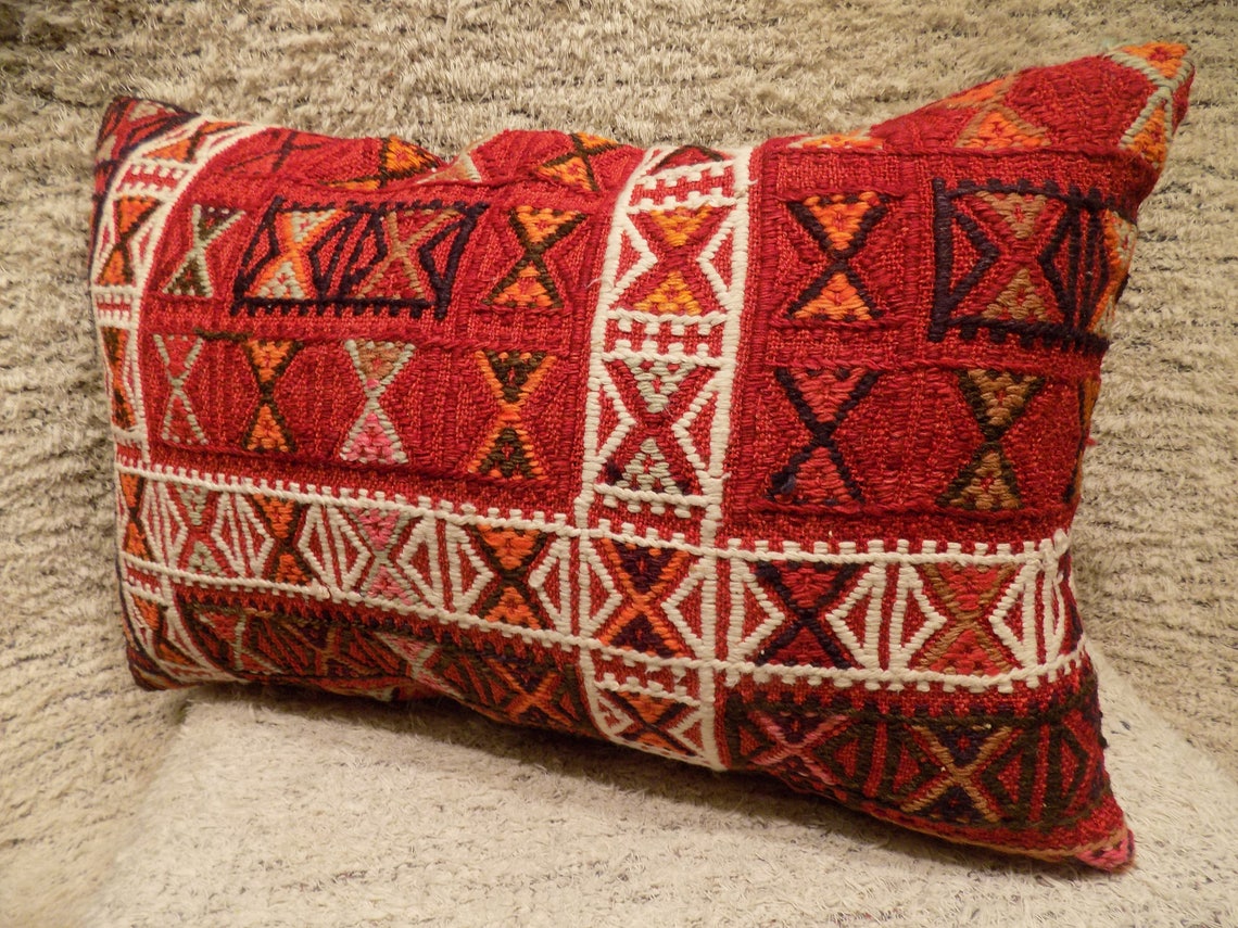 Almohada lumbar tejida a mano turco almohada kilim cojín de | Etsy