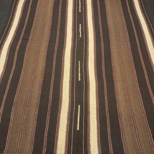 Goat Hair Striped Pattern Kilim Rug,6&#39;4&quot;x9&quot;ft,Brown Kilim Rug,Natural Rug,Handwoven Rug,Anatolia Kilim Rug,Turkish Kilim Rug,Vintage Rug